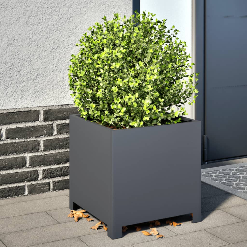 Garden Planters 2 Pcs White Steel