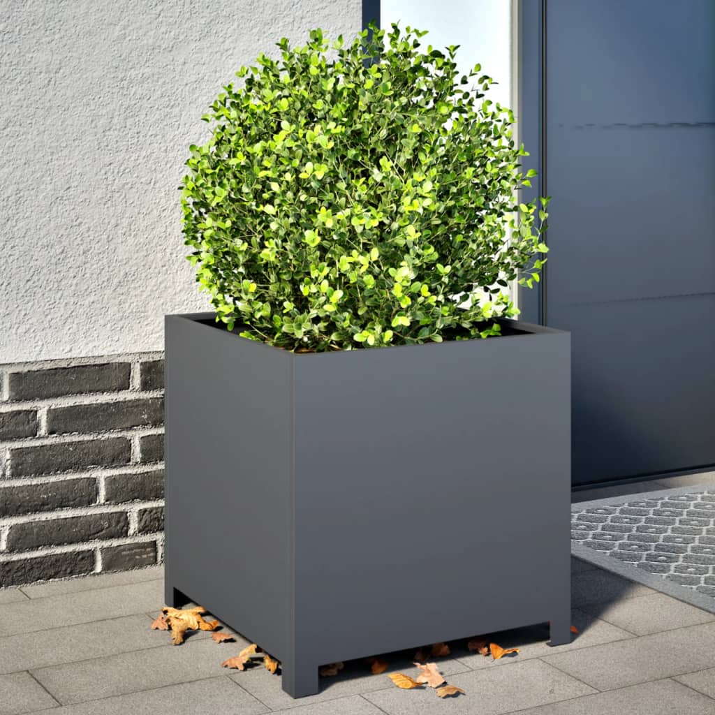 Garden Planters 2 Pcs White Steel