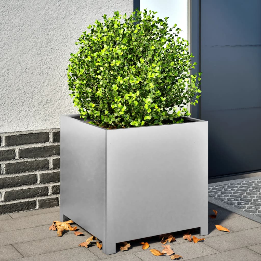 Garden Planters 2 Pcs White Steel