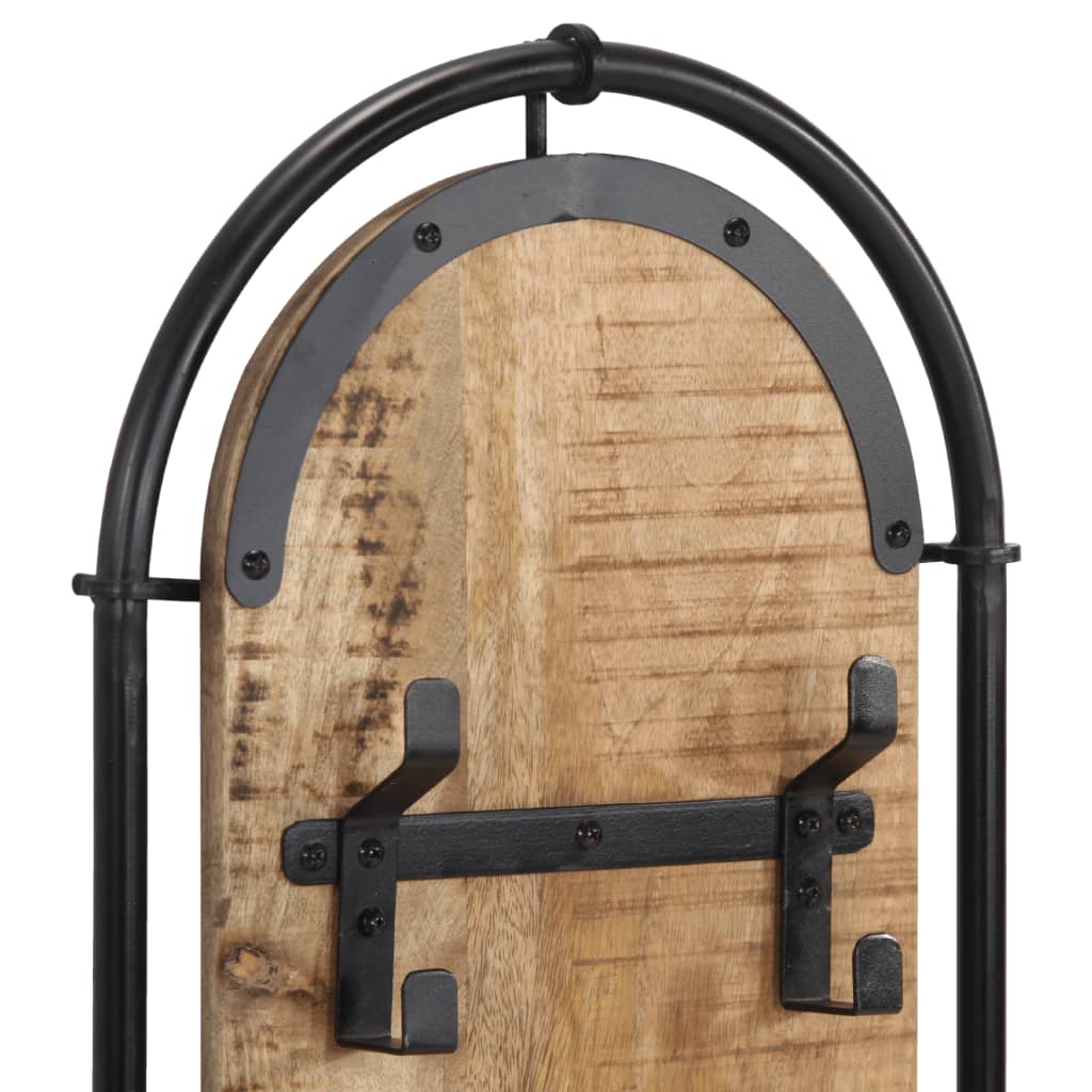 Wall-Mounted Coat Racks With 4 Hooks 2 Pcs Solid Wood Rough Mango