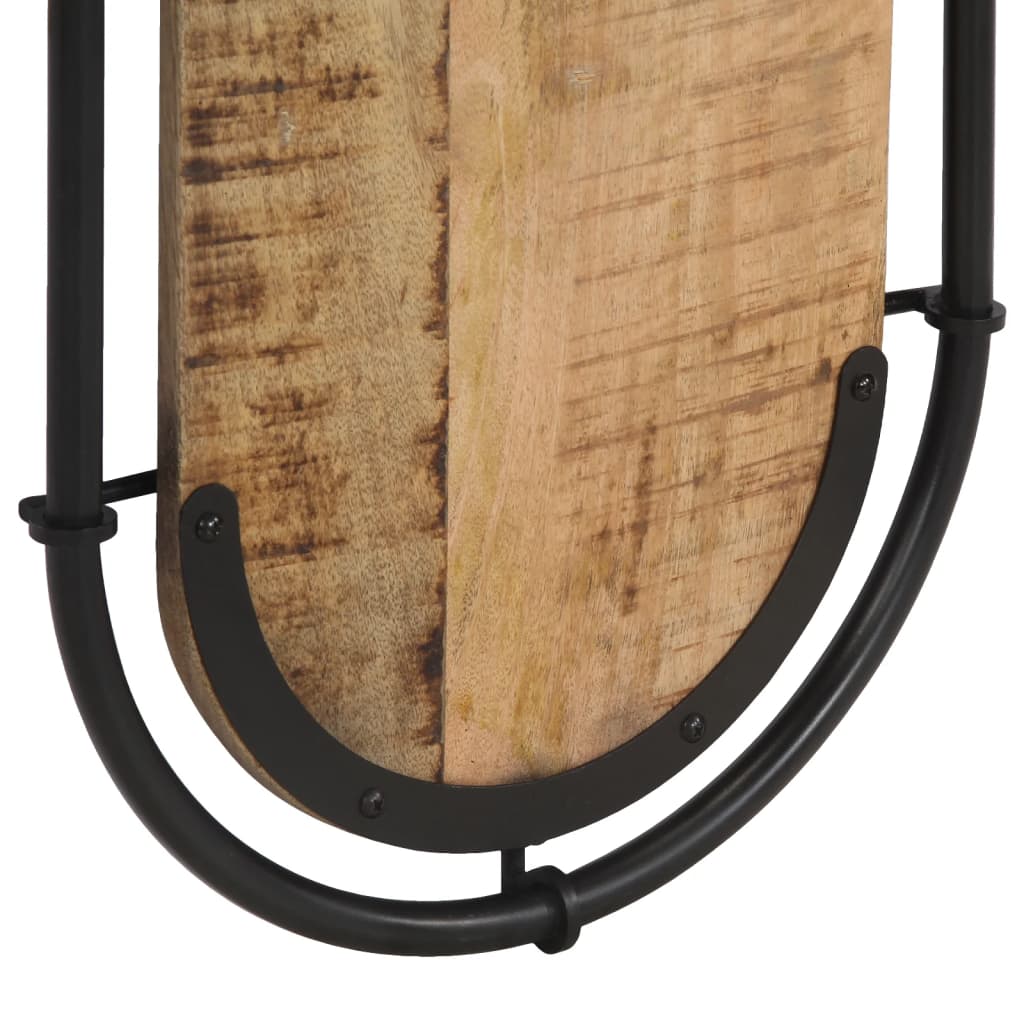 Wall-Mounted Coat Racks With 4 Hooks 2 Pcs Solid Wood Rough Mango