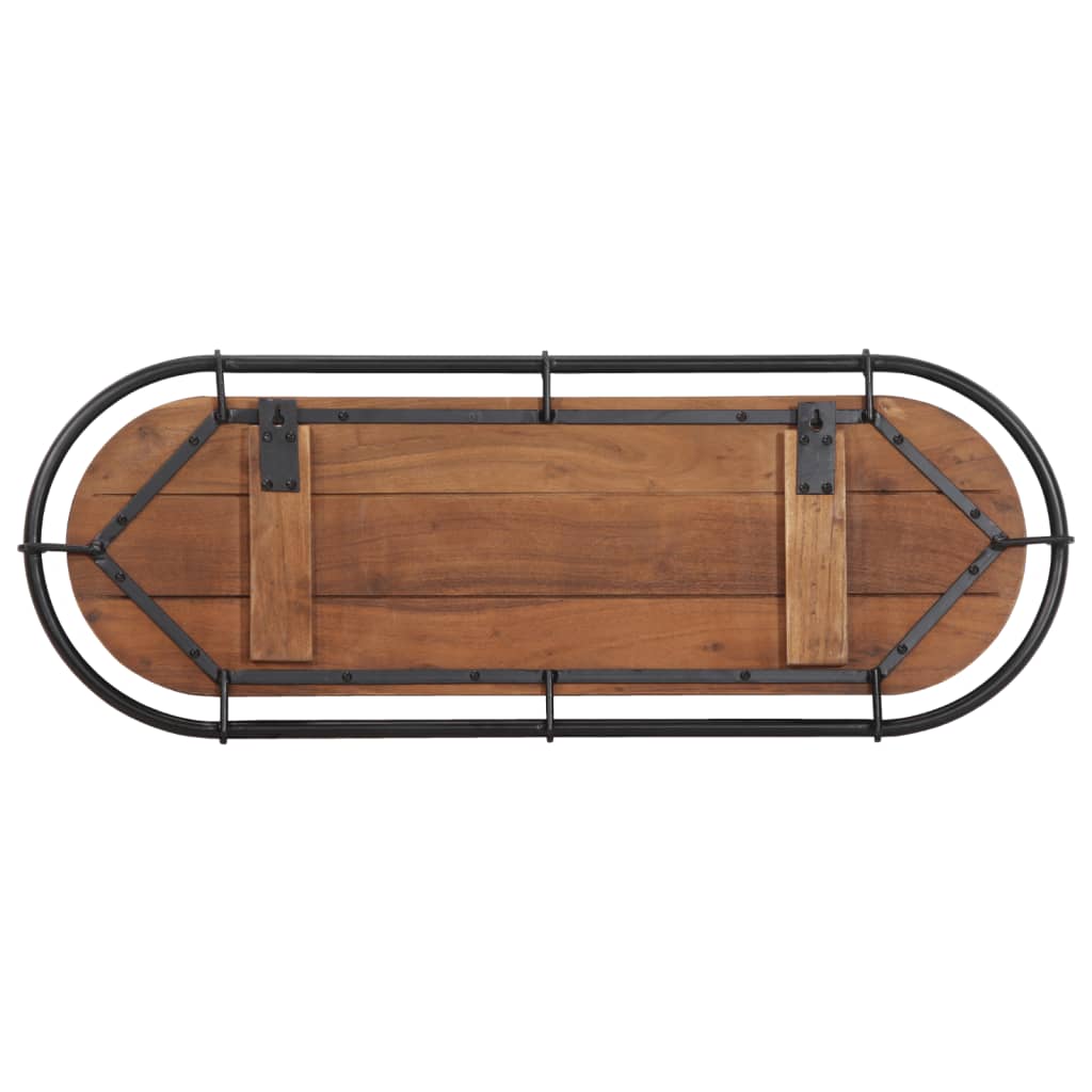 Wall-Mounted Coat Rack With 5 Hooks Solid Wood Reclaimed