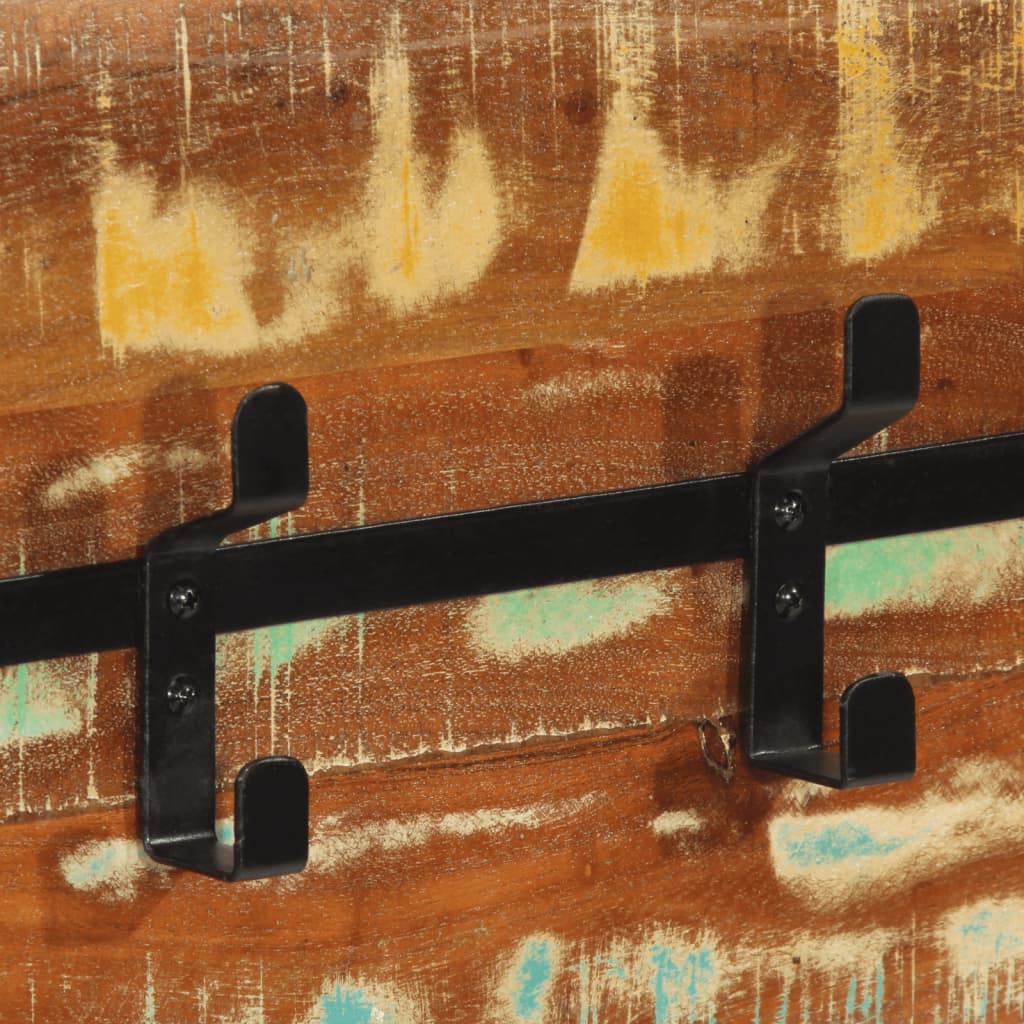 Wall-Mounted Coat Rack With 5 Hooks Solid Wood Reclaimed