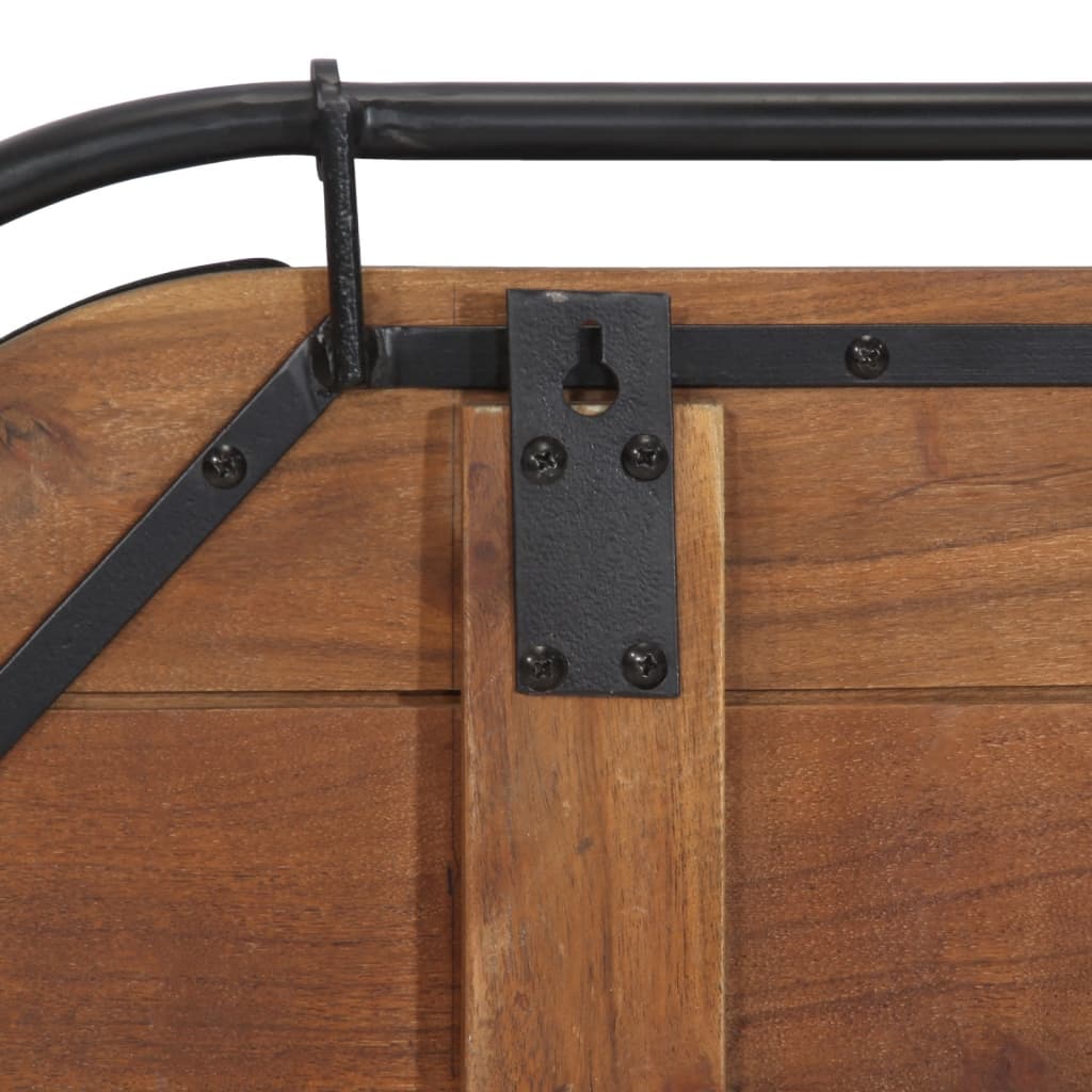 Wall-Mounted Coat Rack With 5 Hooks Solid Wood Reclaimed
