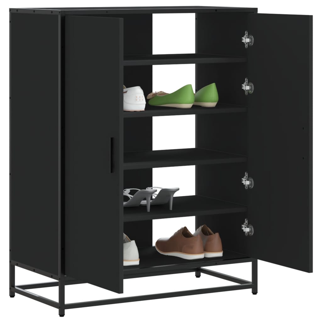 Shoe Cabinet 75X38X97.5 Cm Engineered Wood And Metal