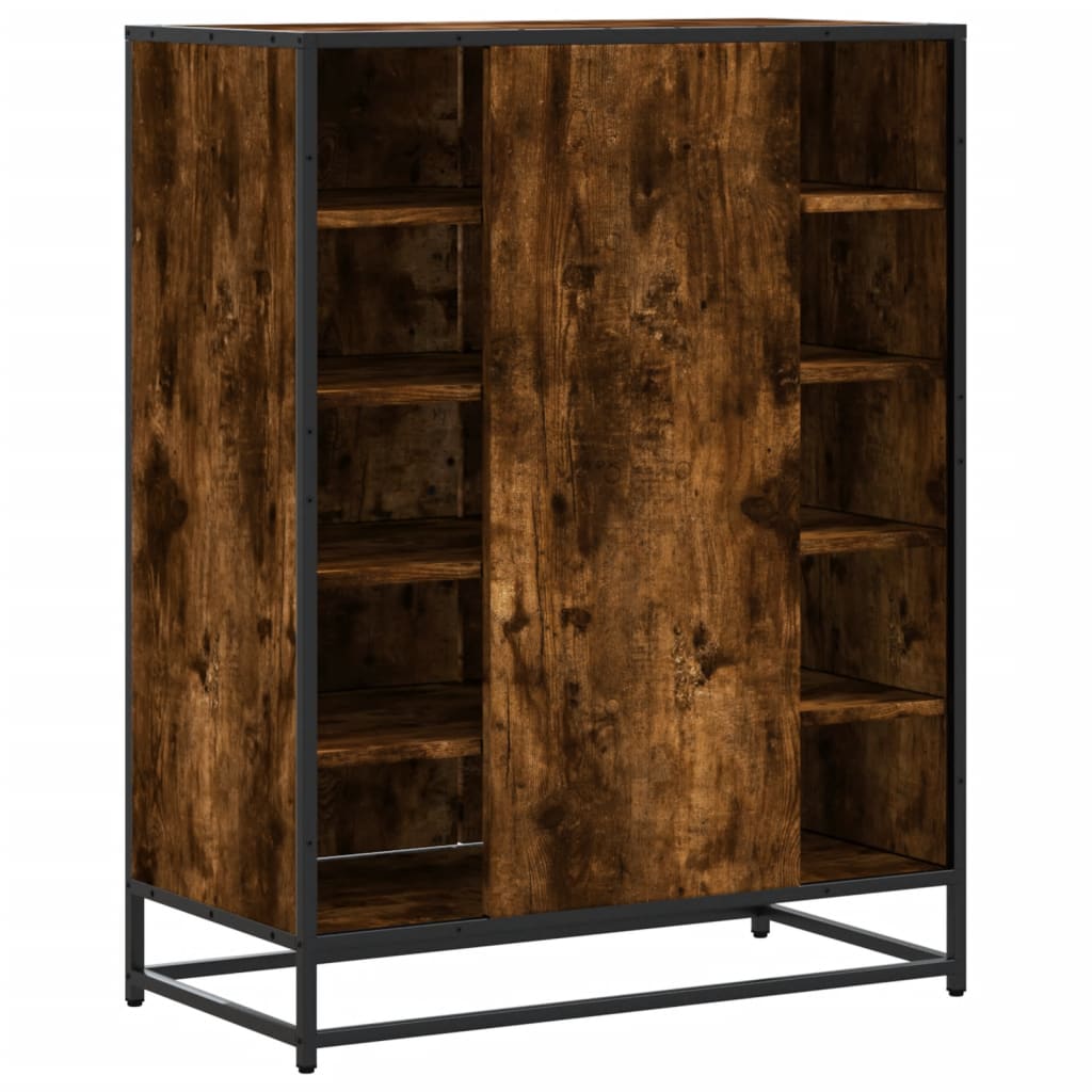 Shoe Cabinet 75X38X97.5 Cm Engineered Wood And Metal