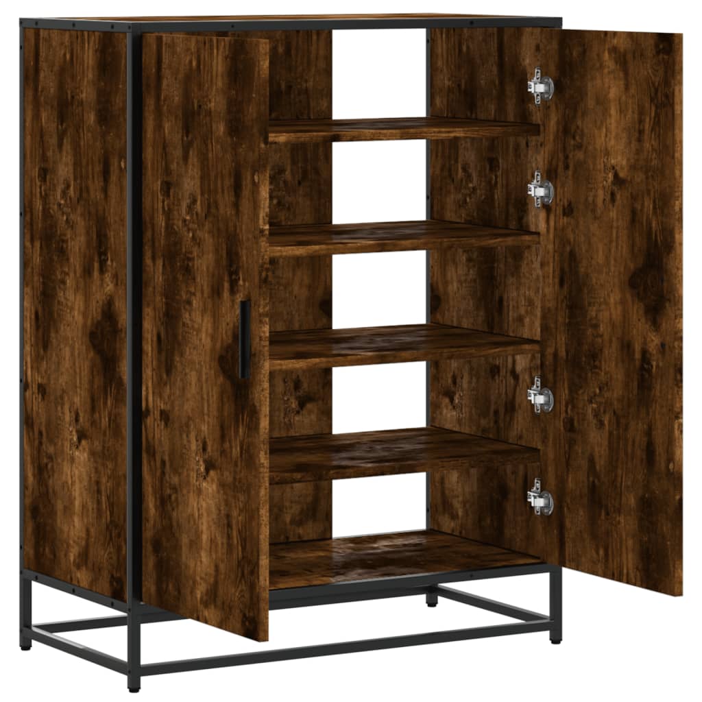 Shoe Cabinet 75X38X97.5 Cm Engineered Wood And Metal