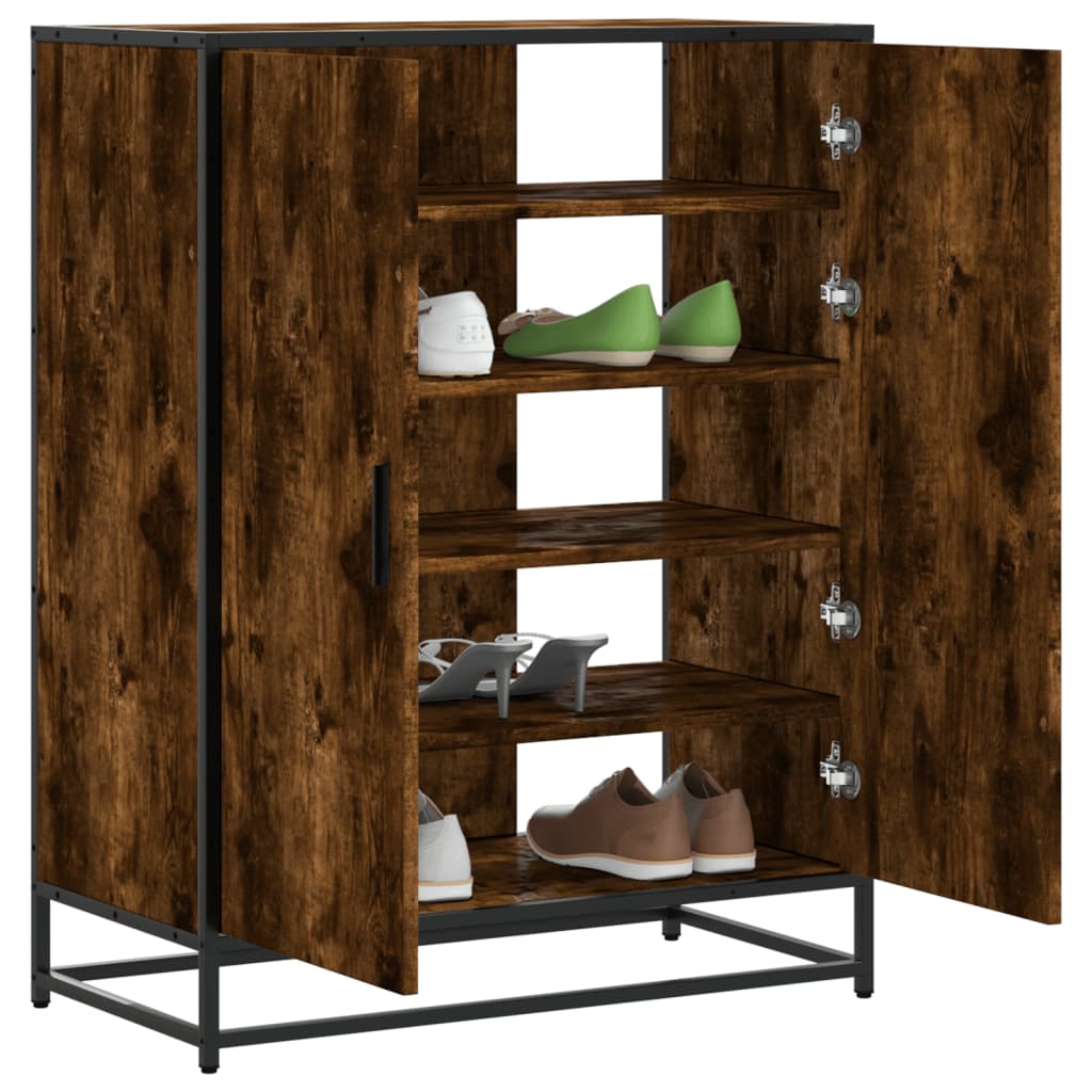 Shoe Cabinet 75X38X97.5 Cm Engineered Wood And Metal