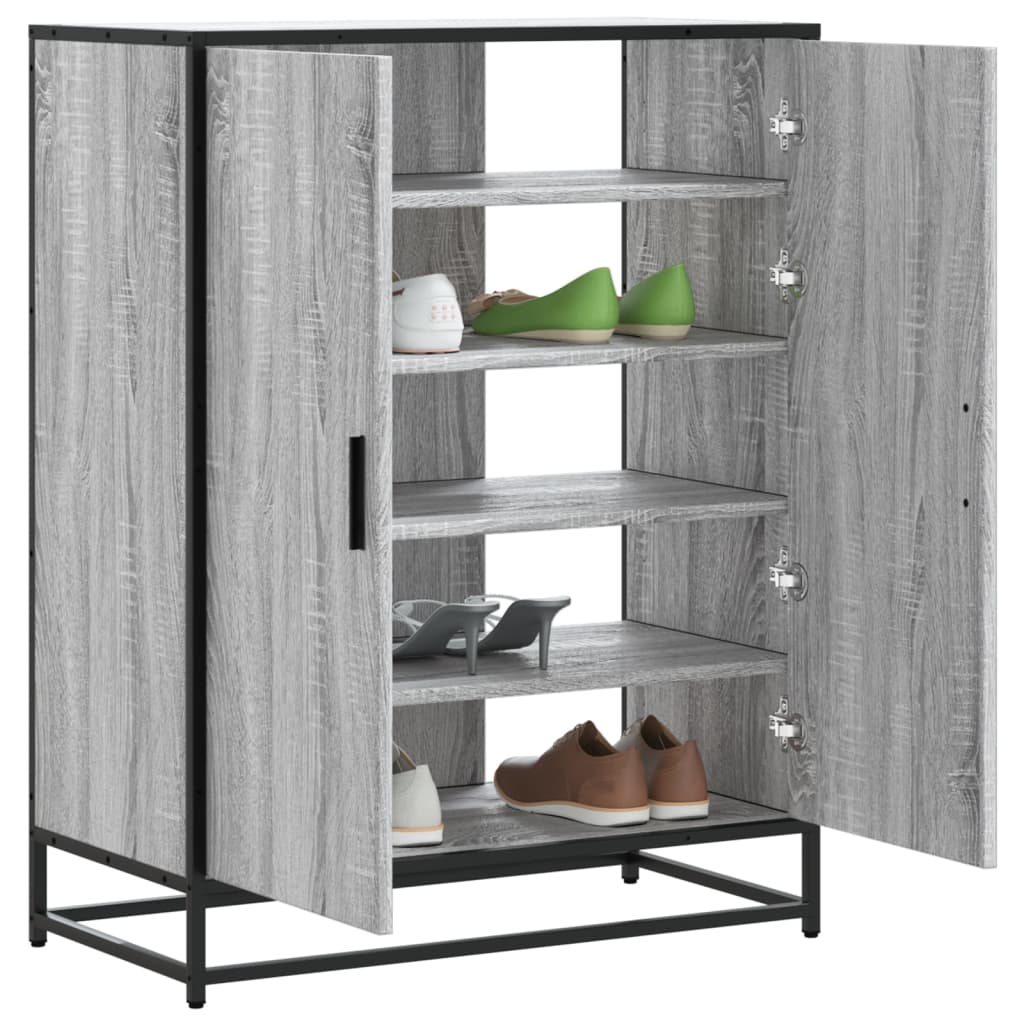 Shoe Cabinet 75X38X97.5 Cm Engineered Wood And Metal