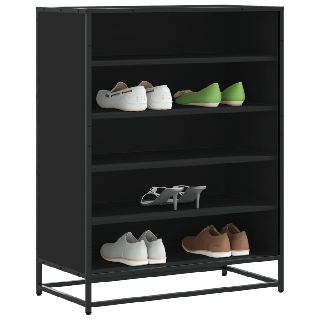 Shoe Cabinet 75X38X97.5 Cm Engineered Wood And Metal