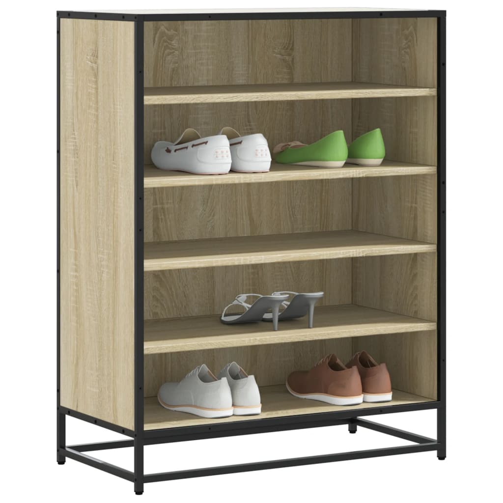 Shoe Cabinet 75X38X97.5 Cm Engineered Wood And Metal