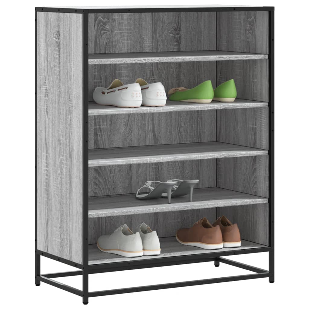 Shoe Cabinet 75X38X97.5 Cm Engineered Wood And Metal