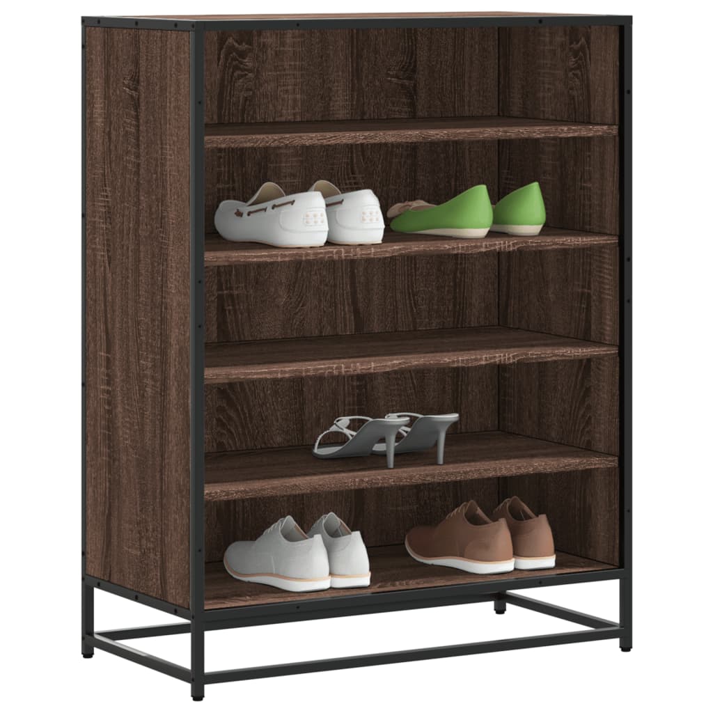 Shoe Cabinet 75X38X97.5 Cm Engineered Wood And Metal