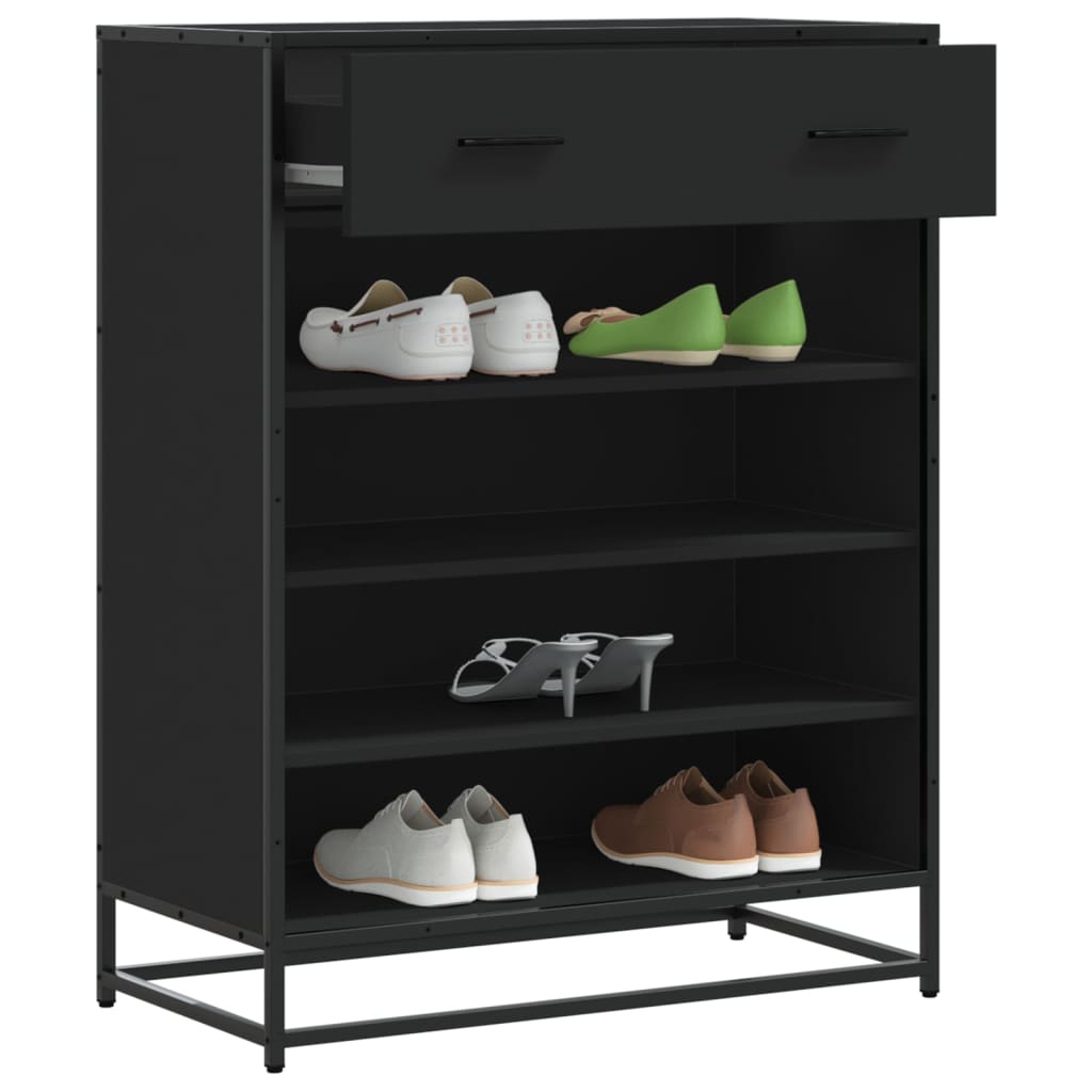 Shoe Cabinet 75X38X97.5 Cm Engineered Wood And Metal