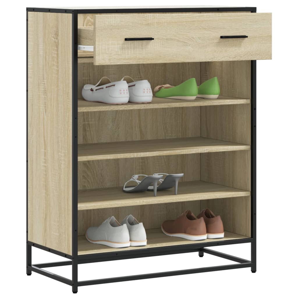 Shoe Cabinet 75X38X97.5 Cm Engineered Wood And Metal