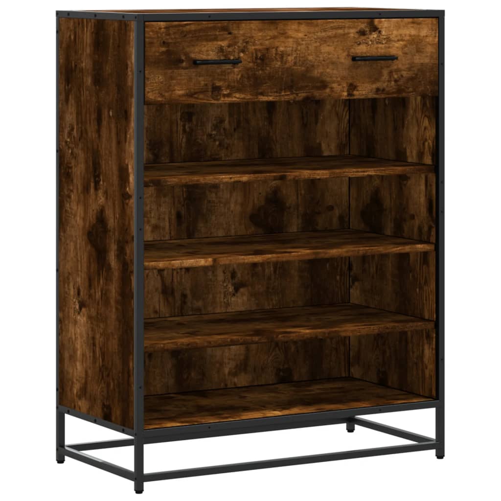 Shoe Cabinet 75X38X97.5 Cm Engineered Wood And Metal