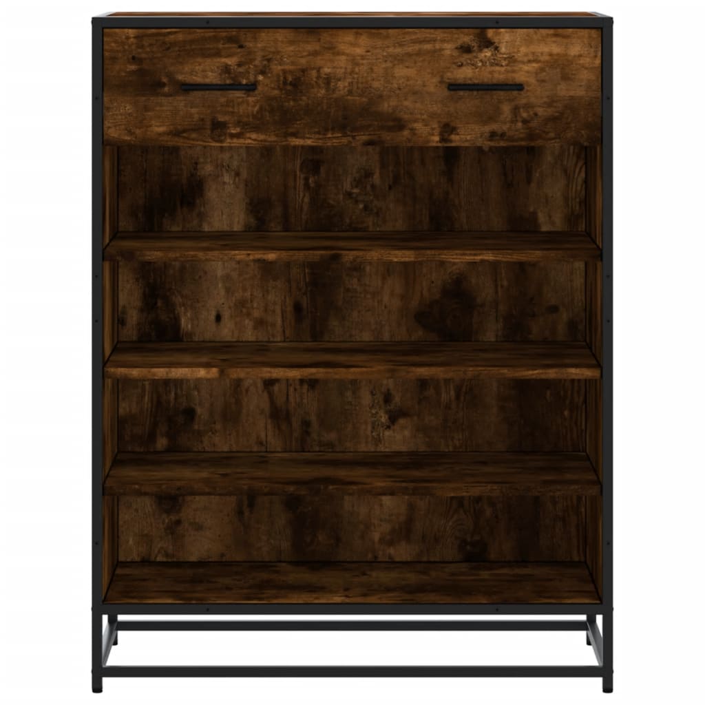 Shoe Cabinet 75X38X97.5 Cm Engineered Wood And Metal