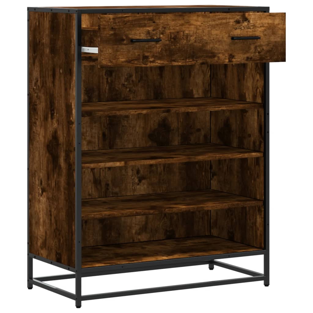 Shoe Cabinet 75X38X97.5 Cm Engineered Wood And Metal