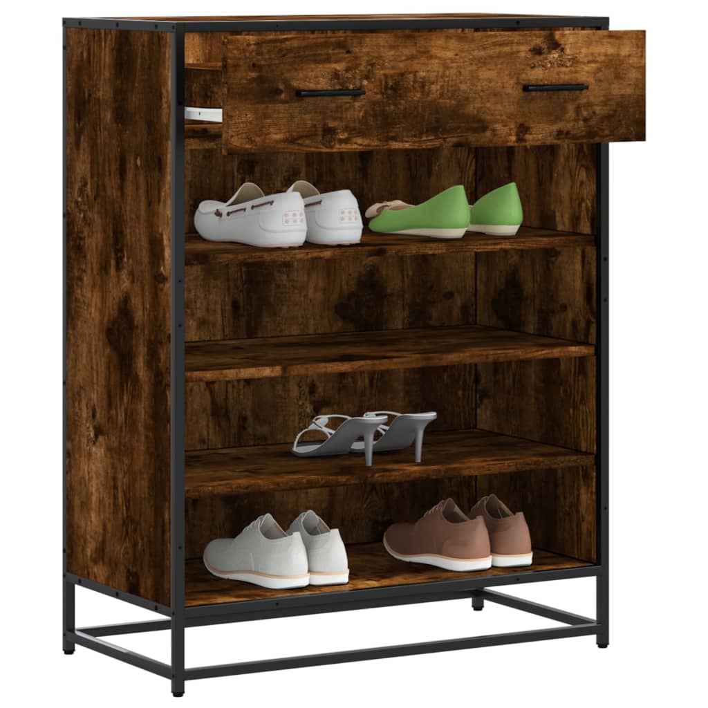 Shoe Cabinet 75X38X97.5 Cm Engineered Wood And Metal