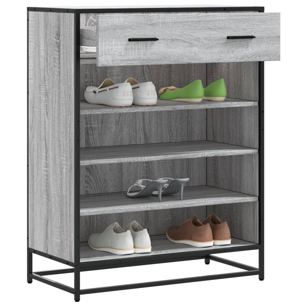 Shoe Cabinet 75X38X97.5 Cm Engineered Wood And Metal