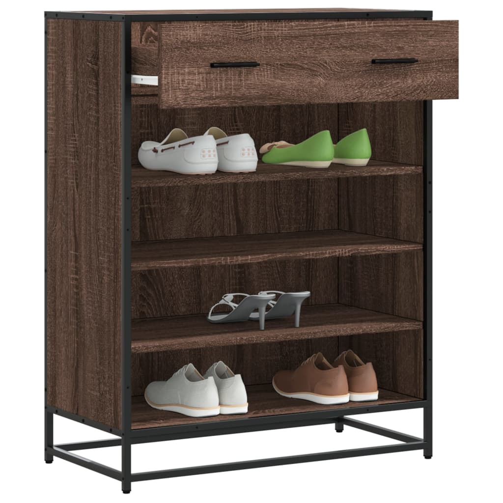 Shoe Cabinet 75X38X97.5 Cm Engineered Wood And Metal
