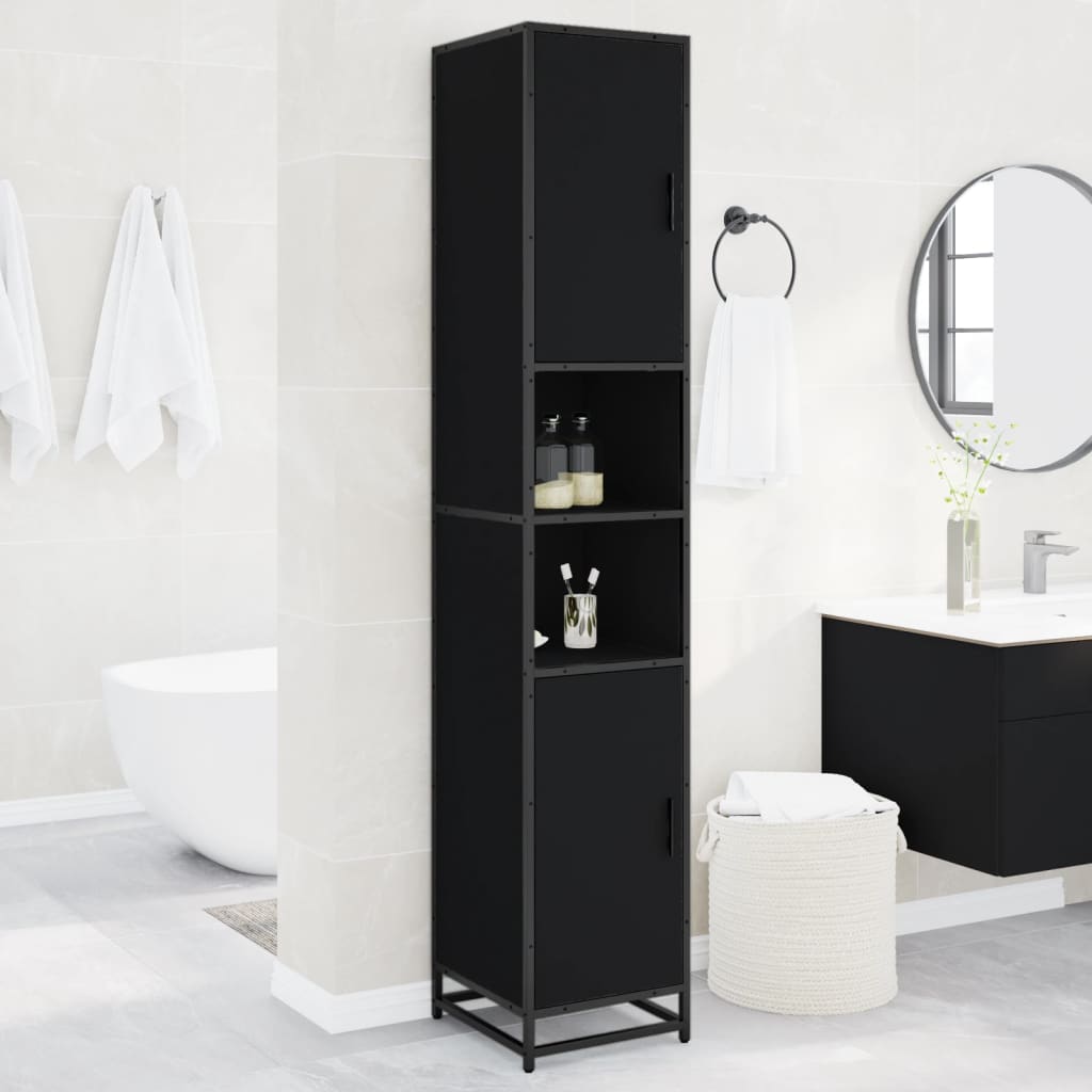 Bathroom Cabinet 35X37.5X188.5 Cm Engineered Wood And Metal