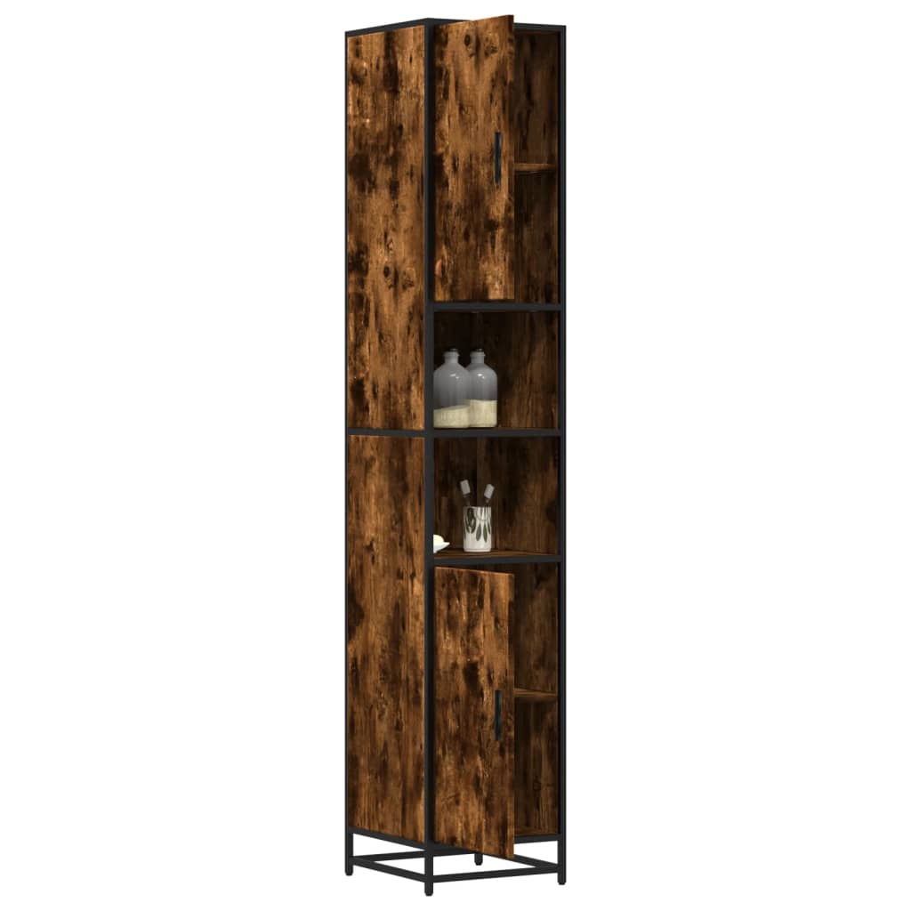 Bathroom Cabinet 35X37.5X188.5 Cm Engineered Wood And Metal