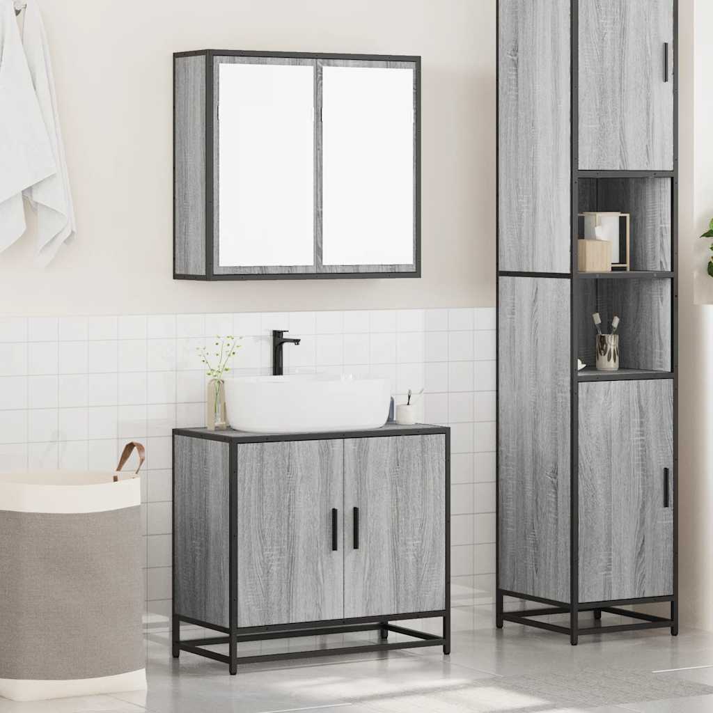 2 Piece Bathroom Furniture Set Engineered Wood