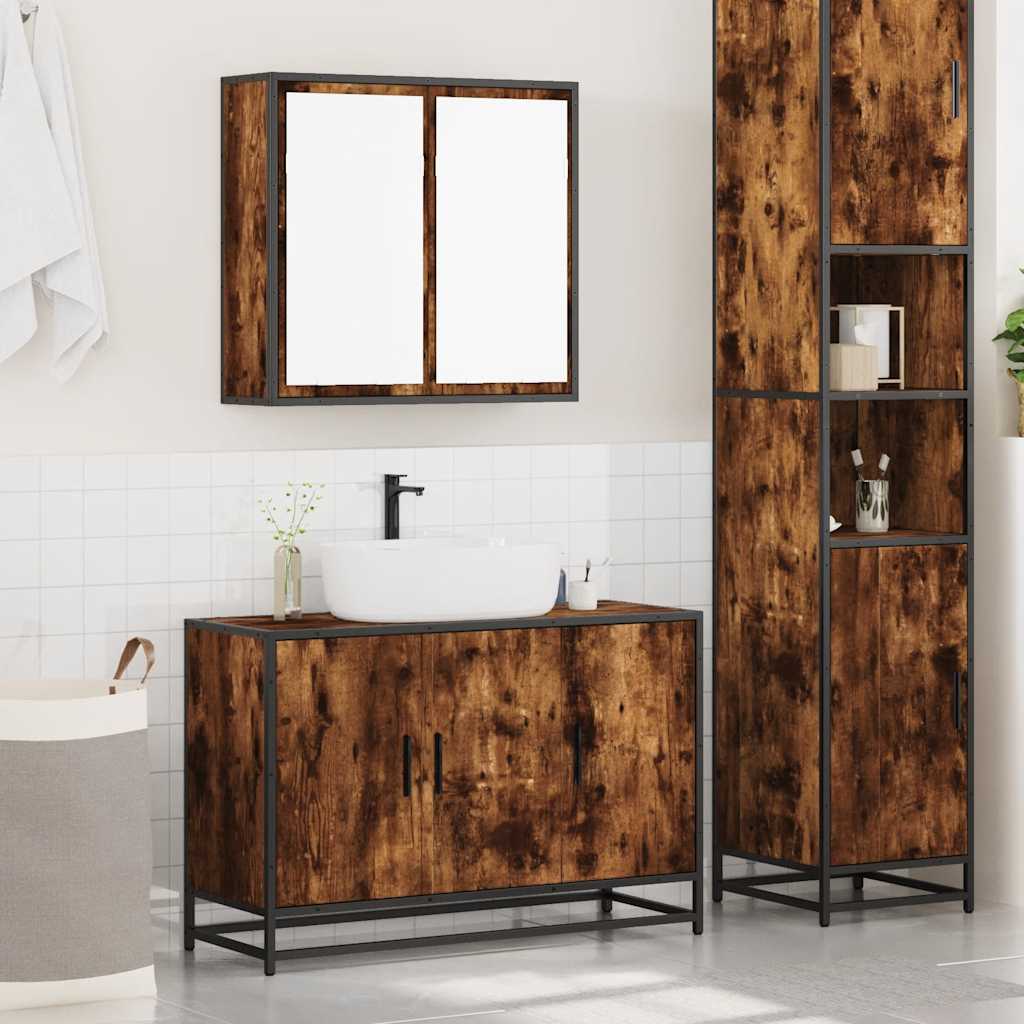 2 Piece Bathroom Furniture Set Engineered Wood