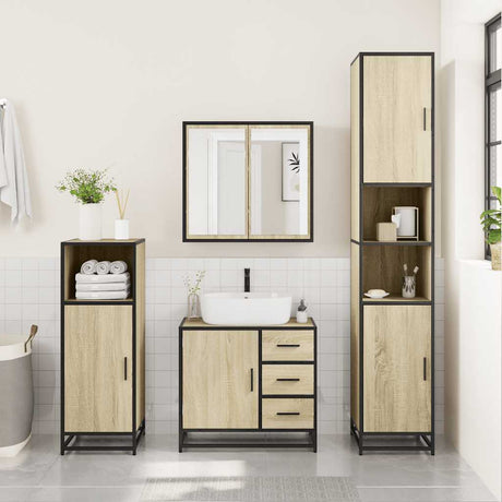2 Piece Bathroom Furniture Set Engineered Wood