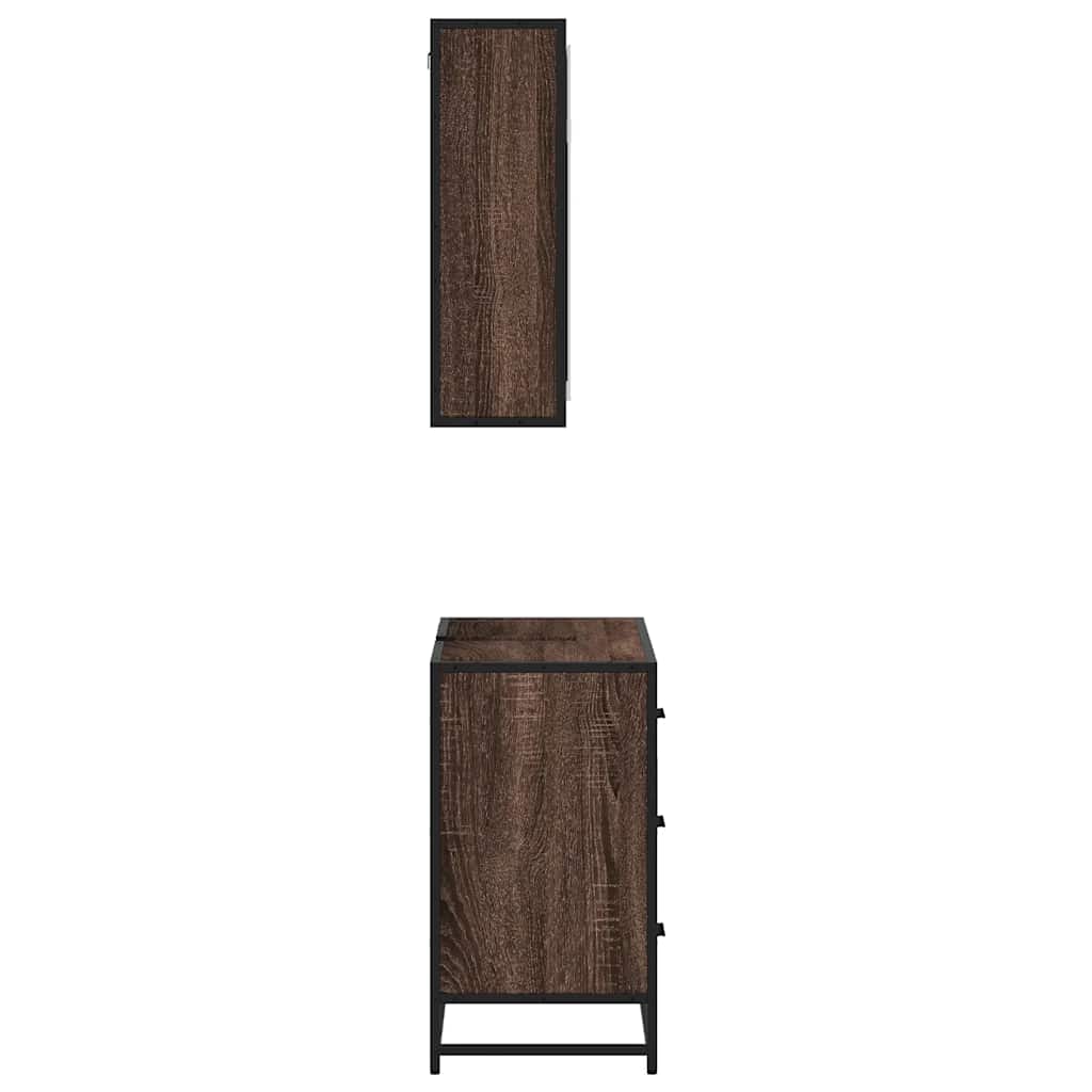 2 Piece Bathroom Furniture Set Engineered Wood
