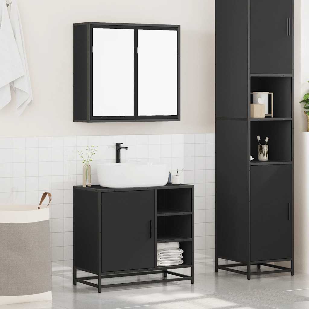 2 Piece Bathroom Furniture Set Engineered Wood