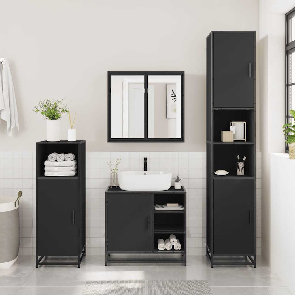 2 Piece Bathroom Furniture Set Engineered Wood