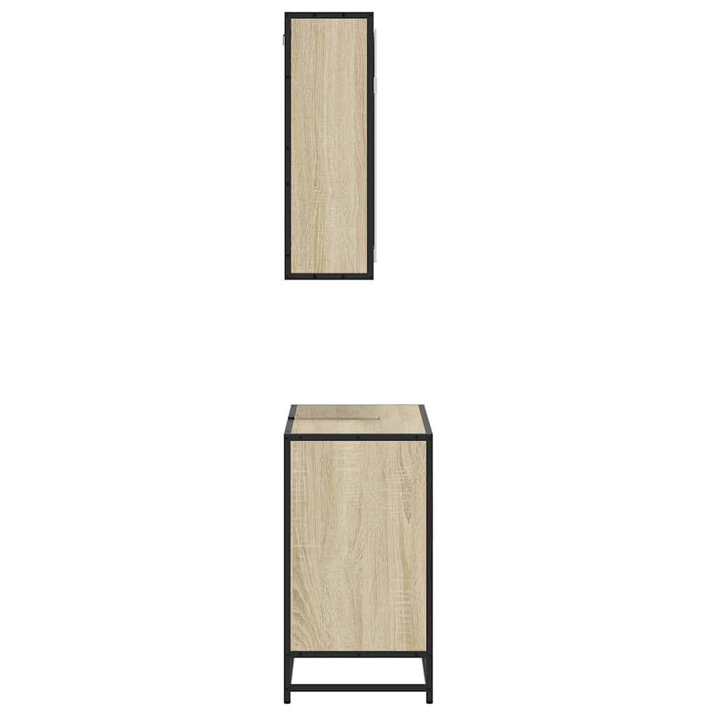 2 Piece Bathroom Furniture Set Engineered Wood