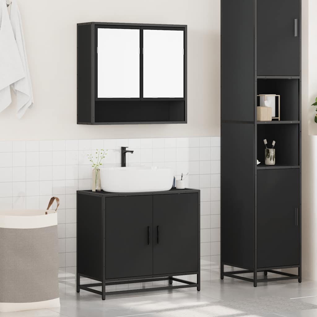 2 Piece Bathroom Furniture Set Engineered Wood