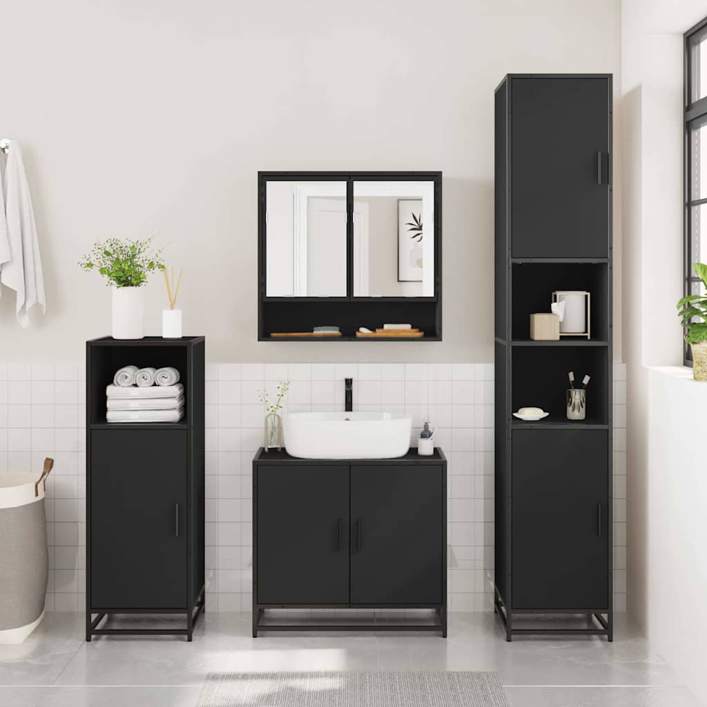 2 Piece Bathroom Furniture Set Engineered Wood