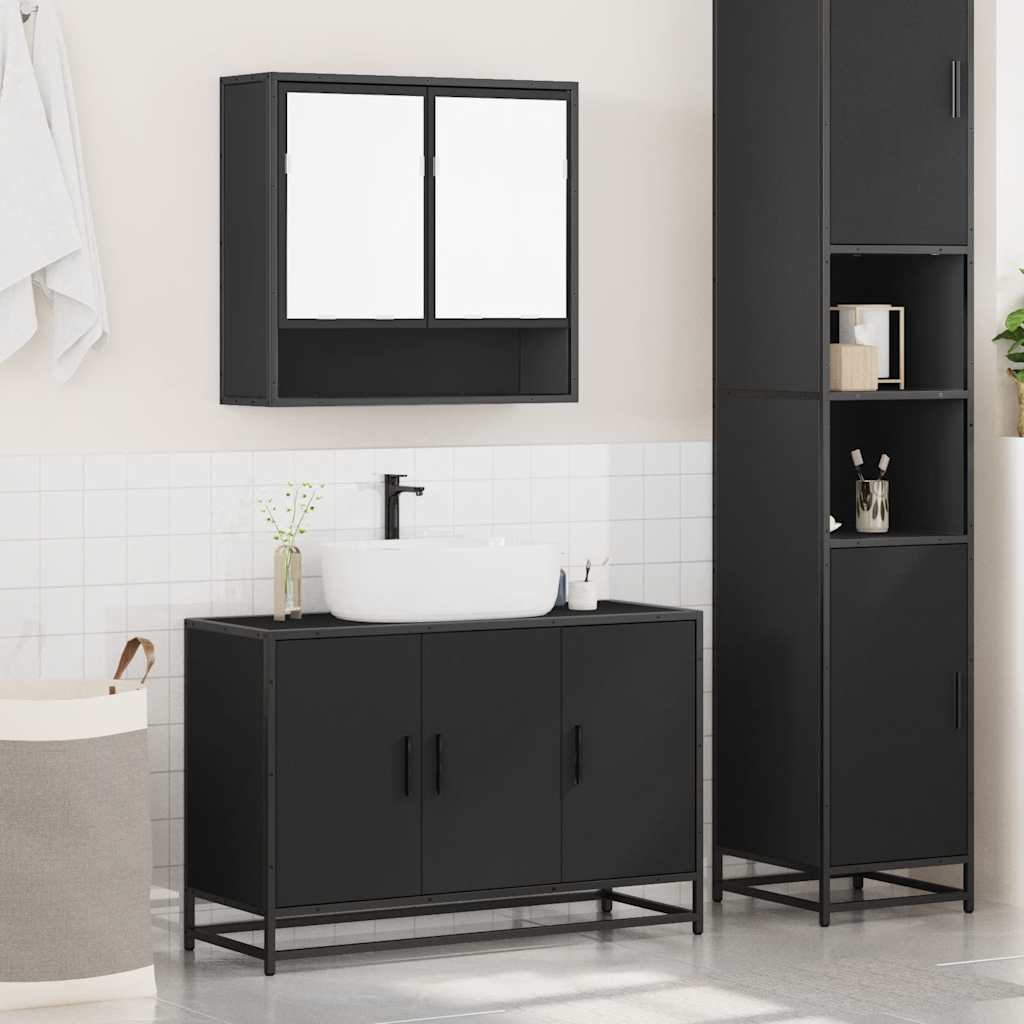 2 Piece Bathroom Furniture Set Engineered Wood