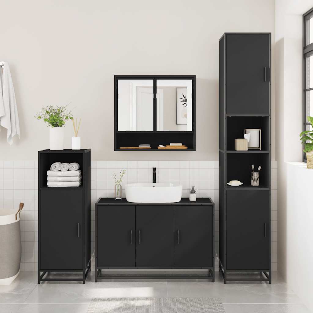 2 Piece Bathroom Furniture Set Engineered Wood