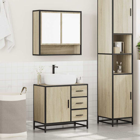 2 Piece Bathroom Furniture Set Engineered Wood