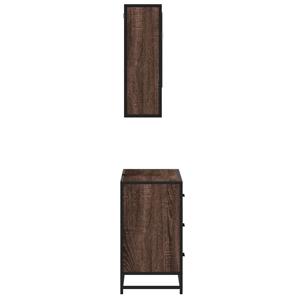 2 Piece Bathroom Furniture Set Engineered Wood