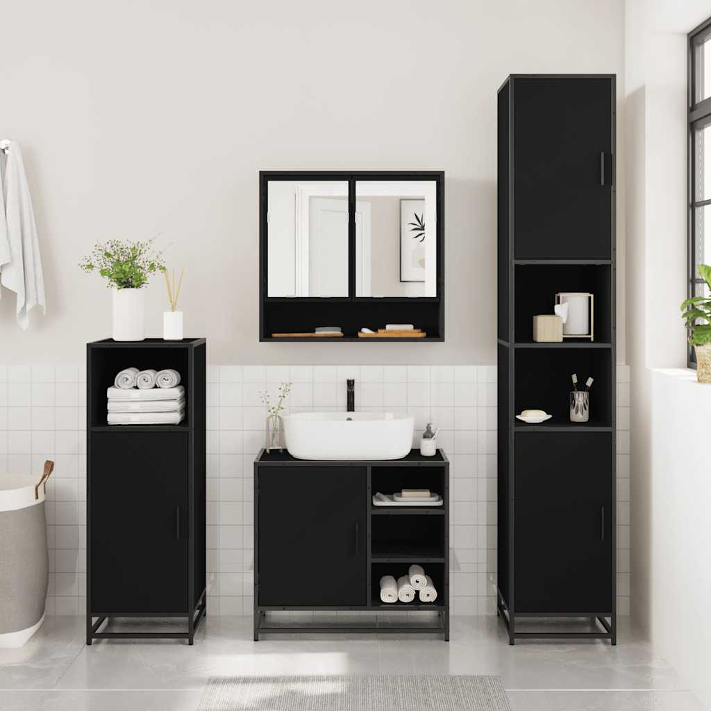 2 Piece Bathroom Furniture Set Engineered Wood