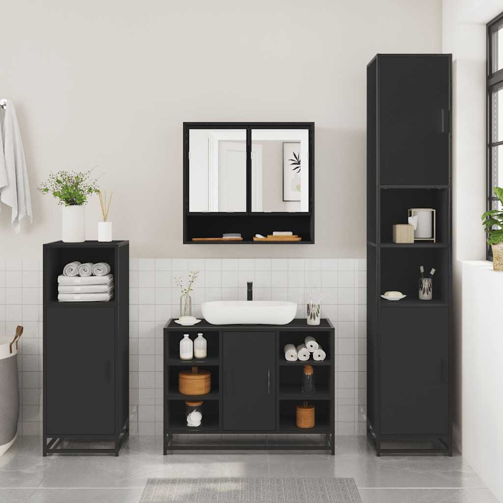 2 Piece Bathroom Furniture Set Engineered Wood