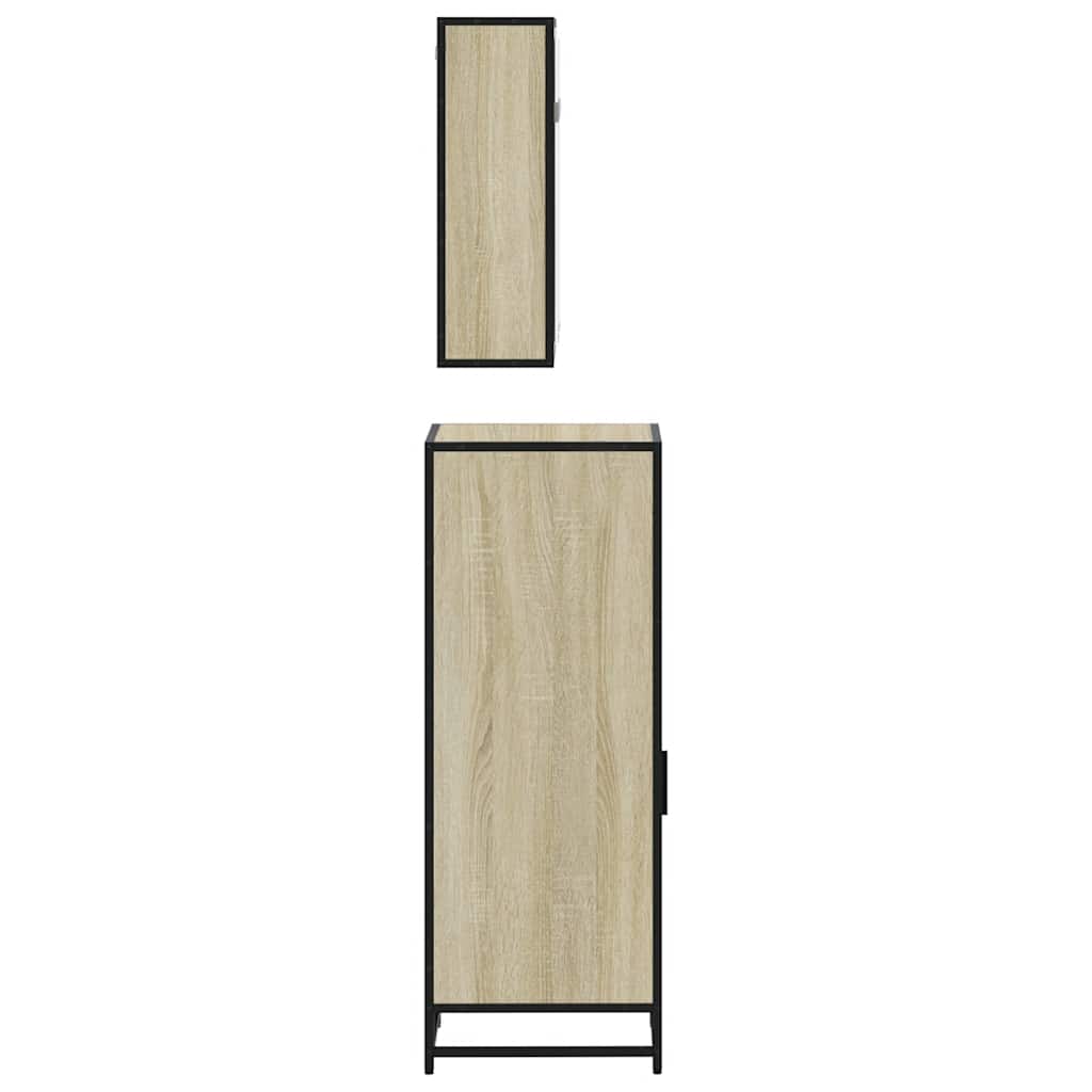 3 Piece Bathroom Furniture Set Engineered Wood
