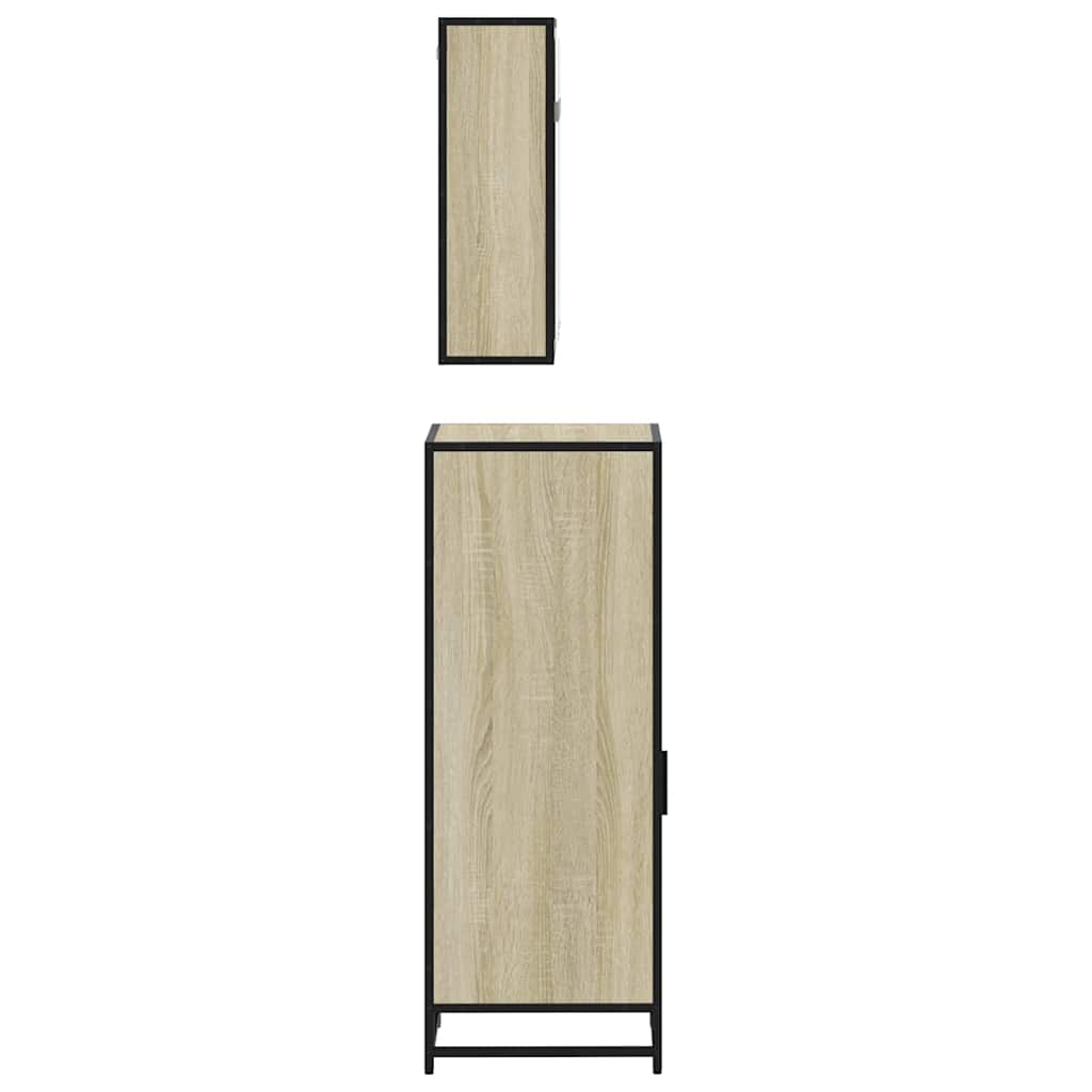 3 Piece Bathroom Furniture Set Engineered Wood