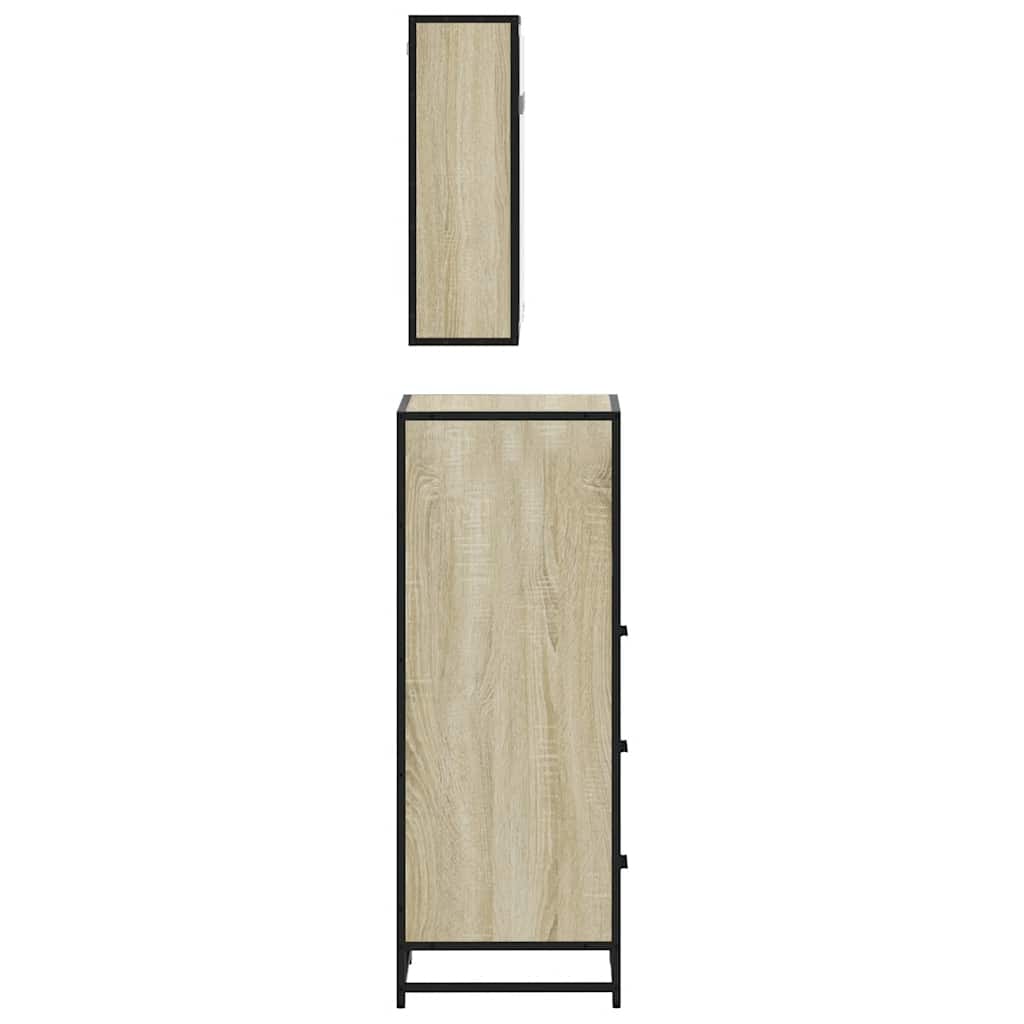 3 Piece Bathroom Furniture Set Engineered Wood