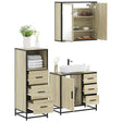3 Piece Bathroom Furniture Set Engineered Wood