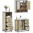 3 Piece Bathroom Furniture Set Engineered Wood