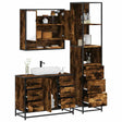 3 Piece Bathroom Furniture Set Engineered Wood