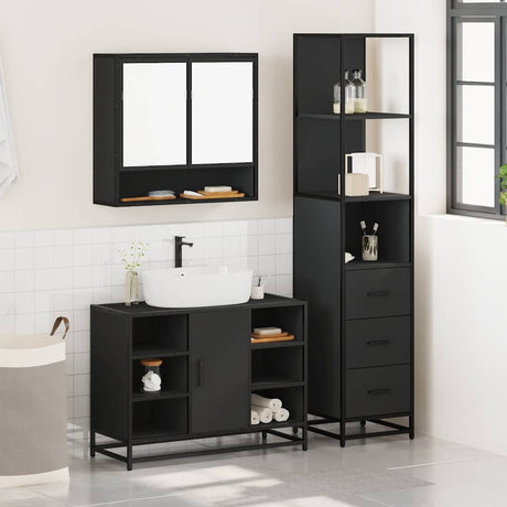 3 Piece Bathroom Furniture Set  Engineered Wood