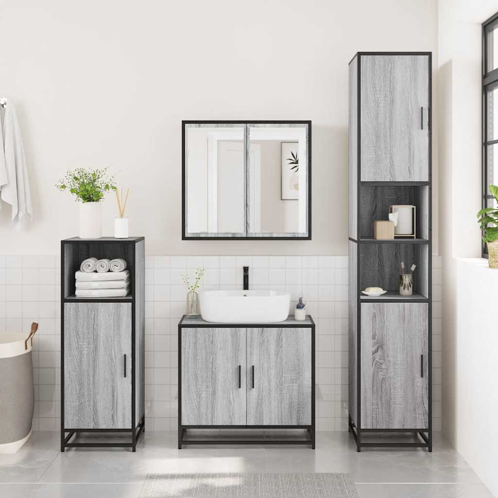 4 Piece Bathroom Furniture Set Engineered Wood